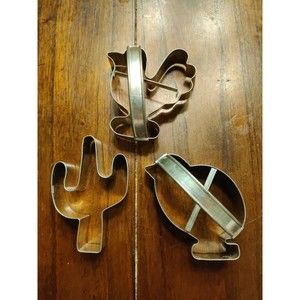 Southwest Theme Cookie Cutter Set of 3 cactus quail chicken